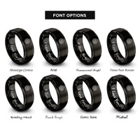 font options for inside engraving on black zodiac wheel rings