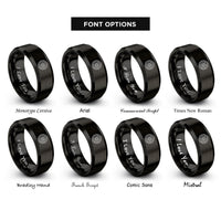 font options for inside engraving on black zodiac wheel rings