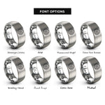 font options for inside engraving on grey zodiac wheel rings