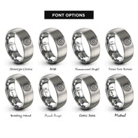 font options for inside engraving on grey zodiac wheel rings